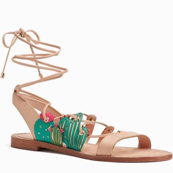 Kate Spade Cactus Lace Up Sandals 7.5 - Picture 1 of 5